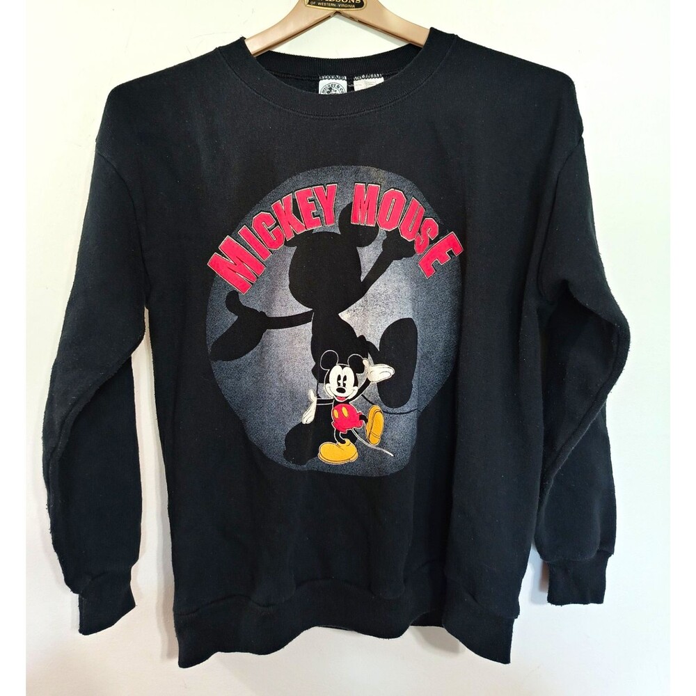 Mickey & Co. Disney Mickey Mouse Black Crewneck Sweatshirt Youth Size L graphic
